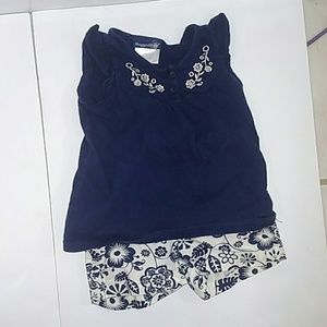 Rugged Bear Navy blue top floral shorts